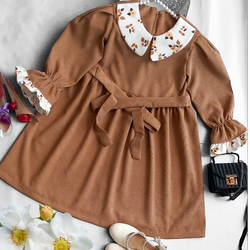 سارافون دخترانه مدل گل ابریشم مناسب سنین 2تا9 سال