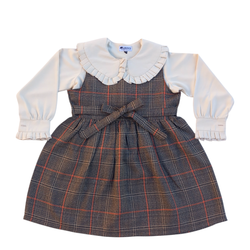 ست شومیز وسارافون دخترانه مدل عیدانه مناسب سنین 6ماه تا9 سال