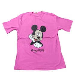 تیشرت دخترانه جنس نخ پنبه ای مدل 003 فری سایز از سایز 36 تا 44 رنگ صورتی