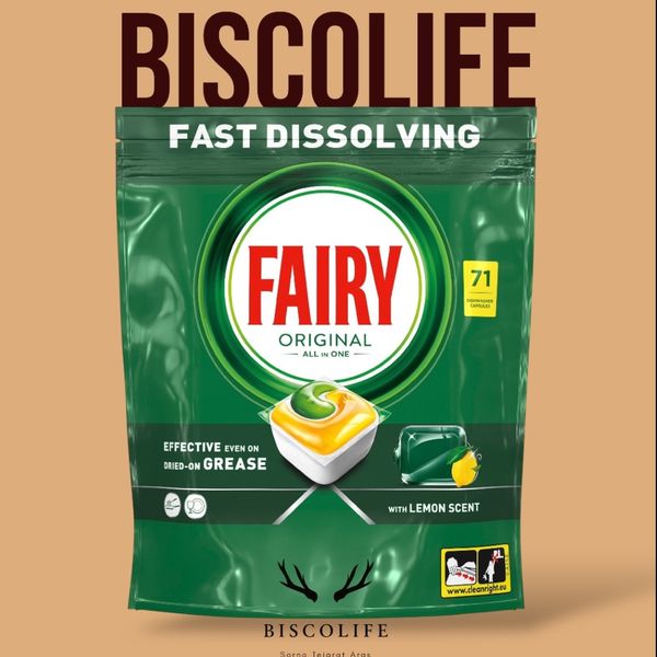 قرص ماشین ظرفشویی فیری مدل اورجینال بسته 71 عددی رایحه لیمو ساخت ایتالیا