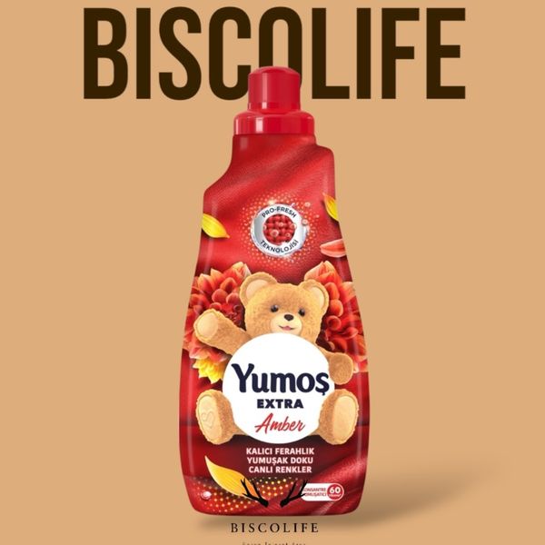 مایع نرم کننده لباس یوموش قرمز با رایحه کهربا Amber حجم 1440 میلی