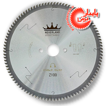 تیغه الماسه آلومینیوم بر نورلند ترک با قطر 250 میلیمتر و 100 دندانه PD014-2 Neverland 250×0.2×32 Z100 for AL
