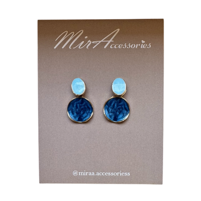 گوشواره میناکاری گرد آبی