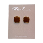 گوشواره مربع قهوه ای