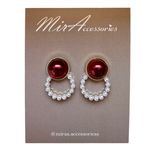 گوشواره دایره قرمز مروارید