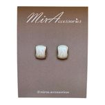 گوشواره میناکاری مستطیل سفید