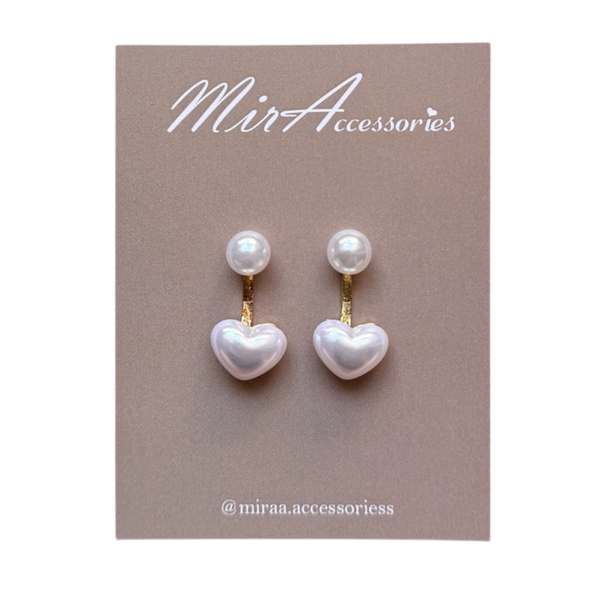 گشواره مروارید با قلب مروارید