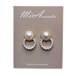 گوشواره دایره سفید مروارید