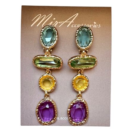 گوشواره شیشه ای چند رنگ