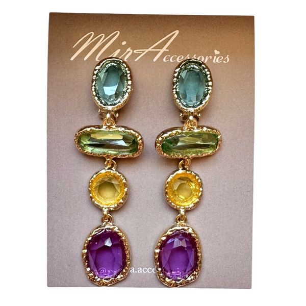 گوشواره شیشه ای چند رنگ