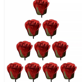 سرگل رز مصنوعی بسته 10 عددی رنگ قرمز
