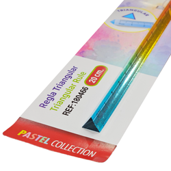 خط کش مثلثی 20 سانتی شفاف رنگی REF.180466