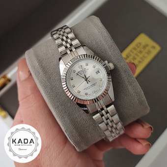 ساعت زنانه رولکس دیت جاست Rolex تمام نقره ای