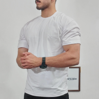 تیشرت استایل آزاد مردانه رنگ سفید(فروش اقساطی)
