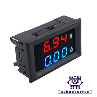 ولتمتر و آمپرمتر روپنلی دو رنگ قرمز و آبی 10A/99V