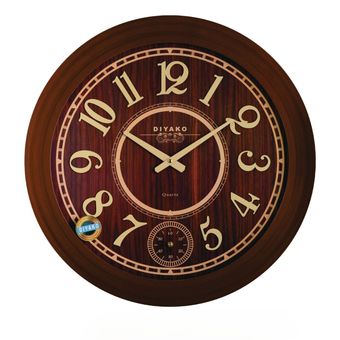 ساعت دیواری چوبی قهوه ای آرامگرد کد 807