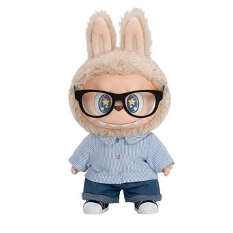 لبوبو اورجینال 35 سانتی چشم متحرک پشمالو Flip with me سری زیمومو عینکی کد 7572