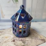 جا شمعی وارمر سفالی لعاب دار مدل فانوس عشق