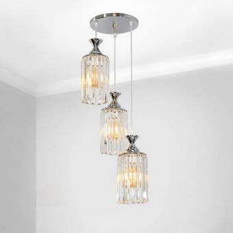 لوستر کریستالی  سه شعله مناسب اتاق خواب و آشپزخانه پرنور | سبک مدرن و لهستانی