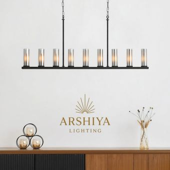 لوستر مدرن مشکی کد 3058 برند عرشیا لایتینگ