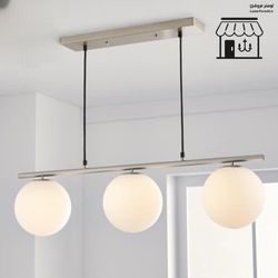 لوستر لاینر سه شعله سیلور آویز مولکولی جزیره کانتر و آشپزخانه