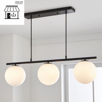 لوستر لاینر مولکولی خطی سه شعله مشکی آویز مدرن آشپزخانه جزیره و کانتر