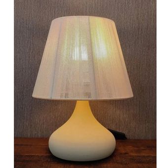 آباژور رومیزی کنارتختی خمره ای سایز بزرگ رنگ کرم