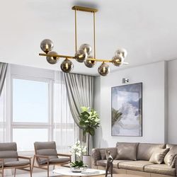 لوستر لاینر مولکولی 9شعله مناسب آشپزخانه جزیره آویز خطی