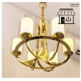 لوستر پذیرایی مدرن و جدید آویز لهستانی طلایی