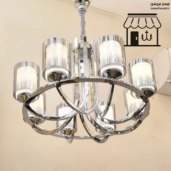 لوستر آویز عصایی هشت شاخه - سبک لهستانی مدرن پذیرایی