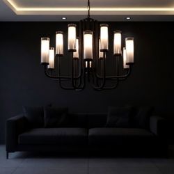 لوستر لومینا مشکی آویز مدرن و اسپرت مناسب اتاق خواب و پذیرایی