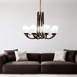 لوستر مدرن فلزی 6لامپ دوگلس