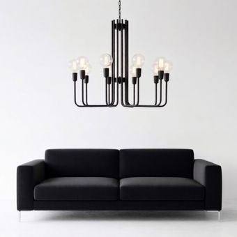 لوستر فلزی مدرن مدل لومینا مشکی در انواع رنگبندی و سایز