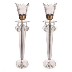 شعمدان کریستال عروس جاشمعی لاله نقره مناسب آینه شمعدان و آینه کنسول