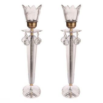 شعمدان کریستال عروس جاشمعی لاله نقره مناسب آینه شمعدان و آینه کنسول