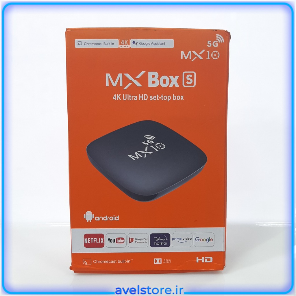 اندروید باکس MX10 5G حافظه 16 گیگابایت با 4 گیگ رم و ریموت