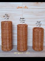 گلدان استوانه حصیری استودیو راح