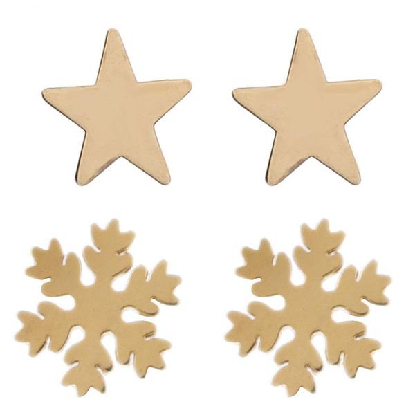 گوشواره زنانه مدل برف و ستاره مجموعه دو عددی*739