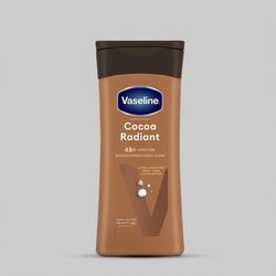 لوسیون بدن وازلین مدل Cocoa Radiant حجم 200 میلیلیتر با رایحه شکلات، مرطوبکننده قوی، ضد خشکی و ضد حساسیت مناسب پوست خشک