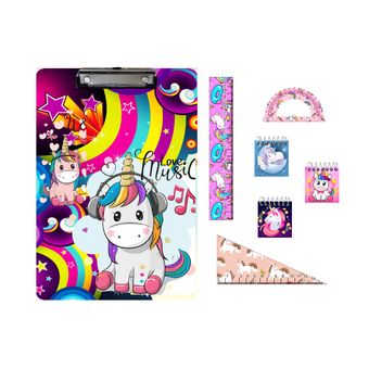 بسته لوازم تحریر مدل تکشاخ یونیکورن مجموعه 7 عددی ، کارتن 6 عددی