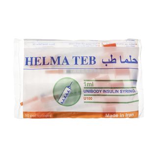 سرنگ 1 سی سی انسولین حلما طب مدل یکپارچه بسته 100 عددی *176