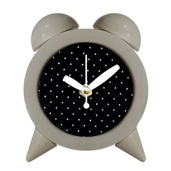 ساعت رومیزی بتنی مدل نوستالژیک طرح خال خالی مشکی