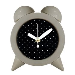 ساعت رومیزی بتنی مدل نوستالژیک طرح خال خالی مشکی