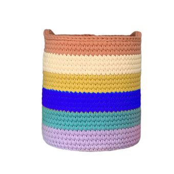 سبد قلاب بافی تریکو مدل رنگارنگ کد 01