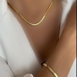 نیم ست گردنبند دستبند ماری هرینگبون طلایی و نقره ای