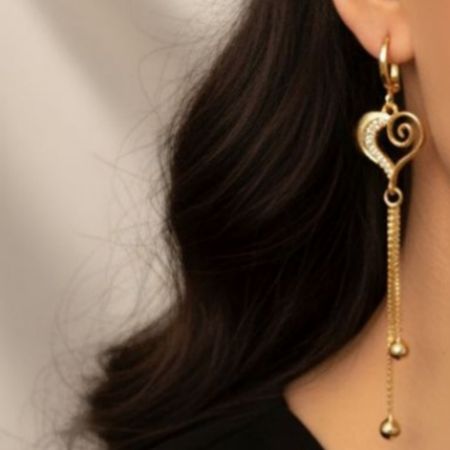 گوشواره آویز قلب طرح طلا از برند ysx