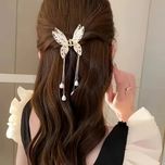 کلیپس پروانهای فلزی مجلسی با نگینهای کریستالی