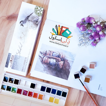 آبرنگ 24 رنگ افرا Afra مدل دانش‌ آموز Student