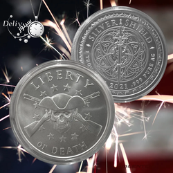 سکه نقره 1 اونسی جمجمه مرگ یا آزادی ضرابخانه گلدن استیت عیار 999