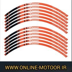 برچسب دور رینگ موتور سیکلت هوندا مدل W-40-ORG بسته 12 عددی